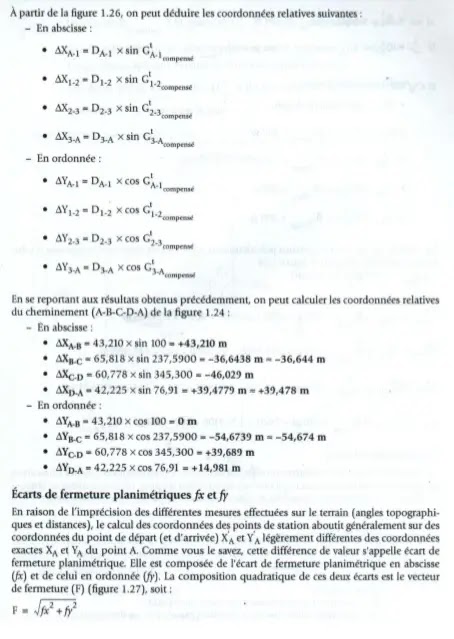 Polygonation,  calcul,  Types de Cheminement, topographiques,