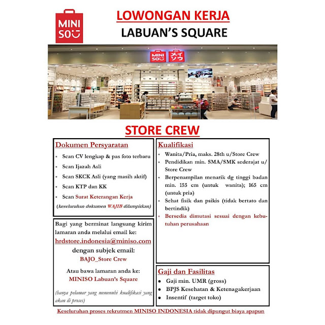 Lowongan Kerja Miniso - TERKREATIF!