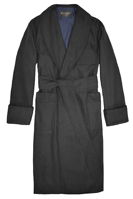 mens black wool robe luxury dressing gown smoking jacket warm bathrobe housecoat cashmere woolen extra long big tall