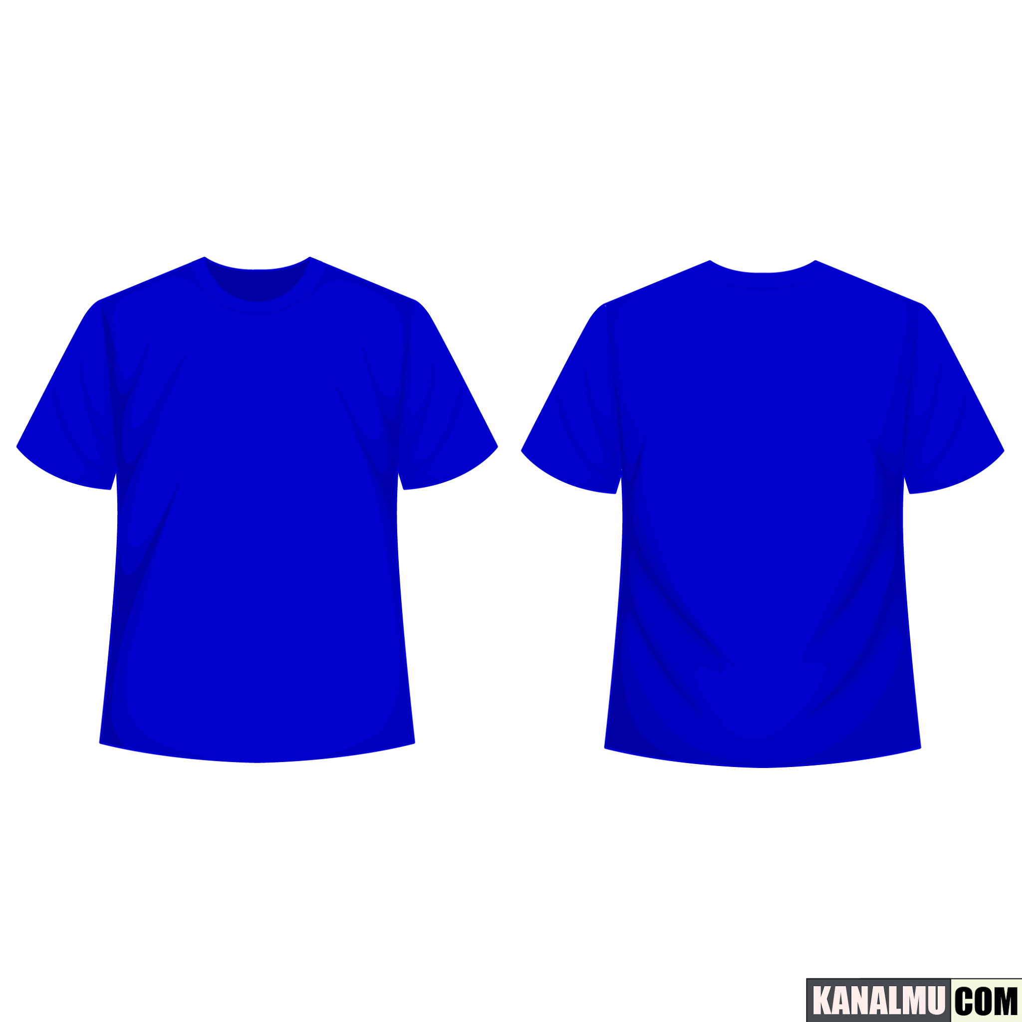 mentahan kaos polos biru lengan pendek PNG - kanalmu