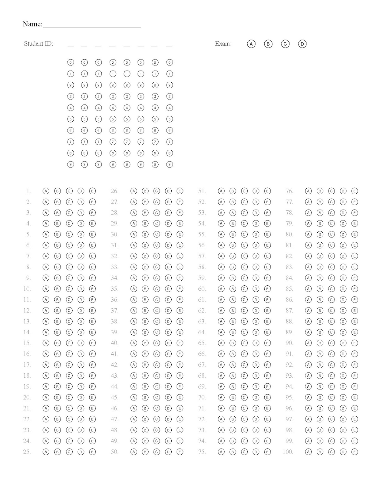 omr sheet for 100 questions Scribd india