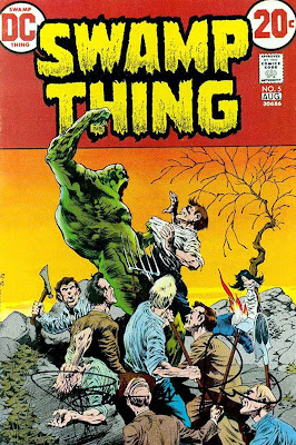 Swamp Thing v1 #5 1970s bronze age dc comic book cover art by Bernie Wrightson