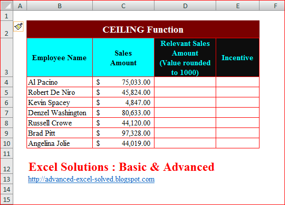 How To Use Ceiling Function In Excel Learning Microsoft Excel Spreadsheet