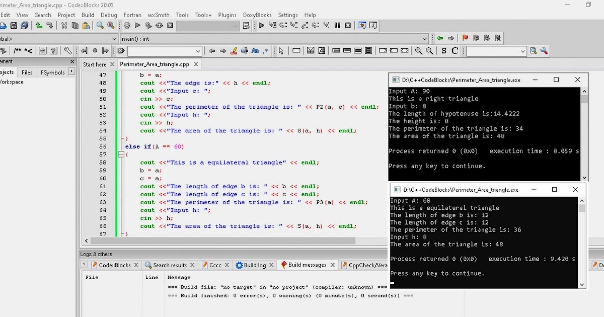 Perimeter And Area Triangle In C++ Lesson 2