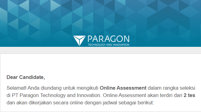 Pengalaman Tes Kerja Di Pt Paragon Technology And Innovation