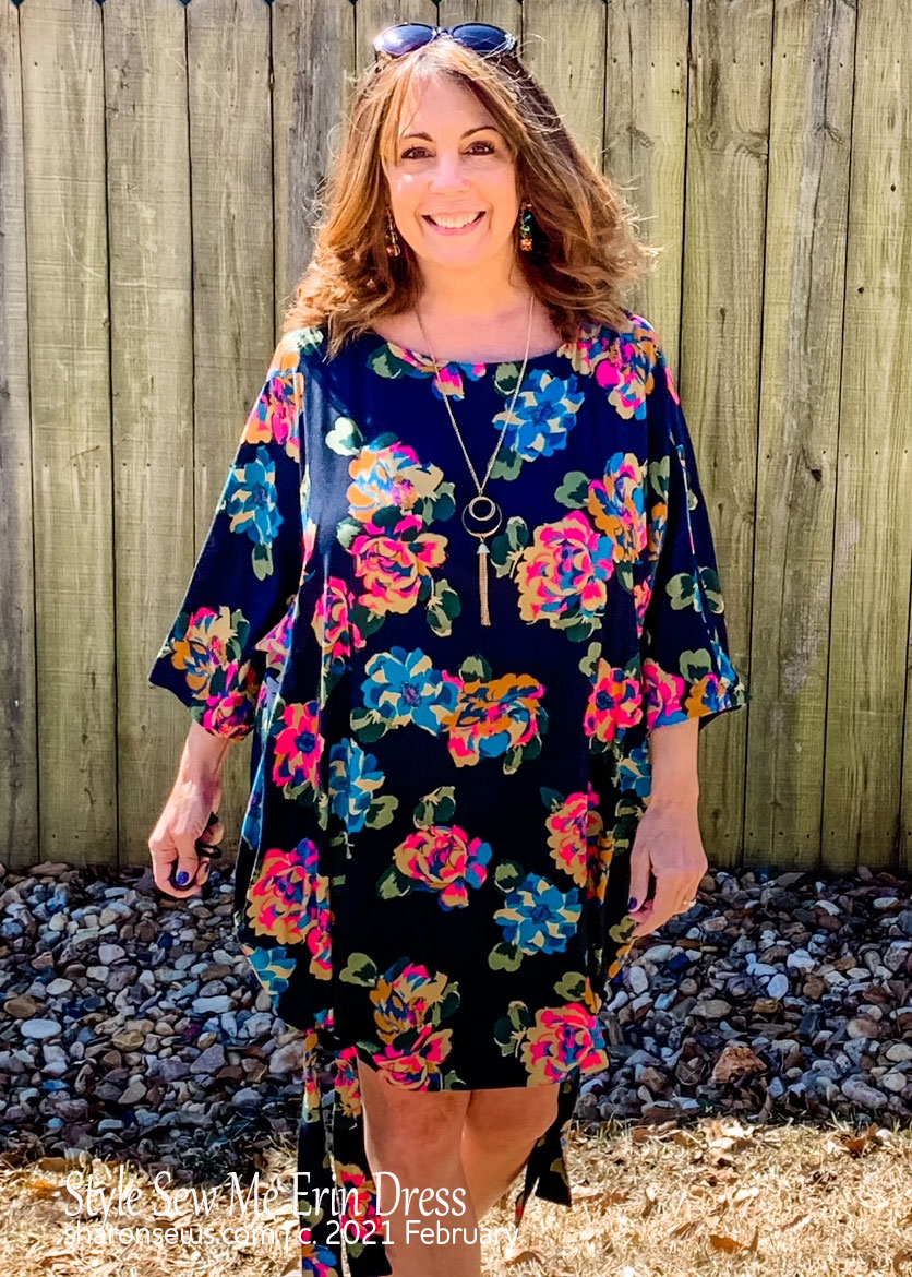 Erin Dress by Style Sew Me in Floral Crepe