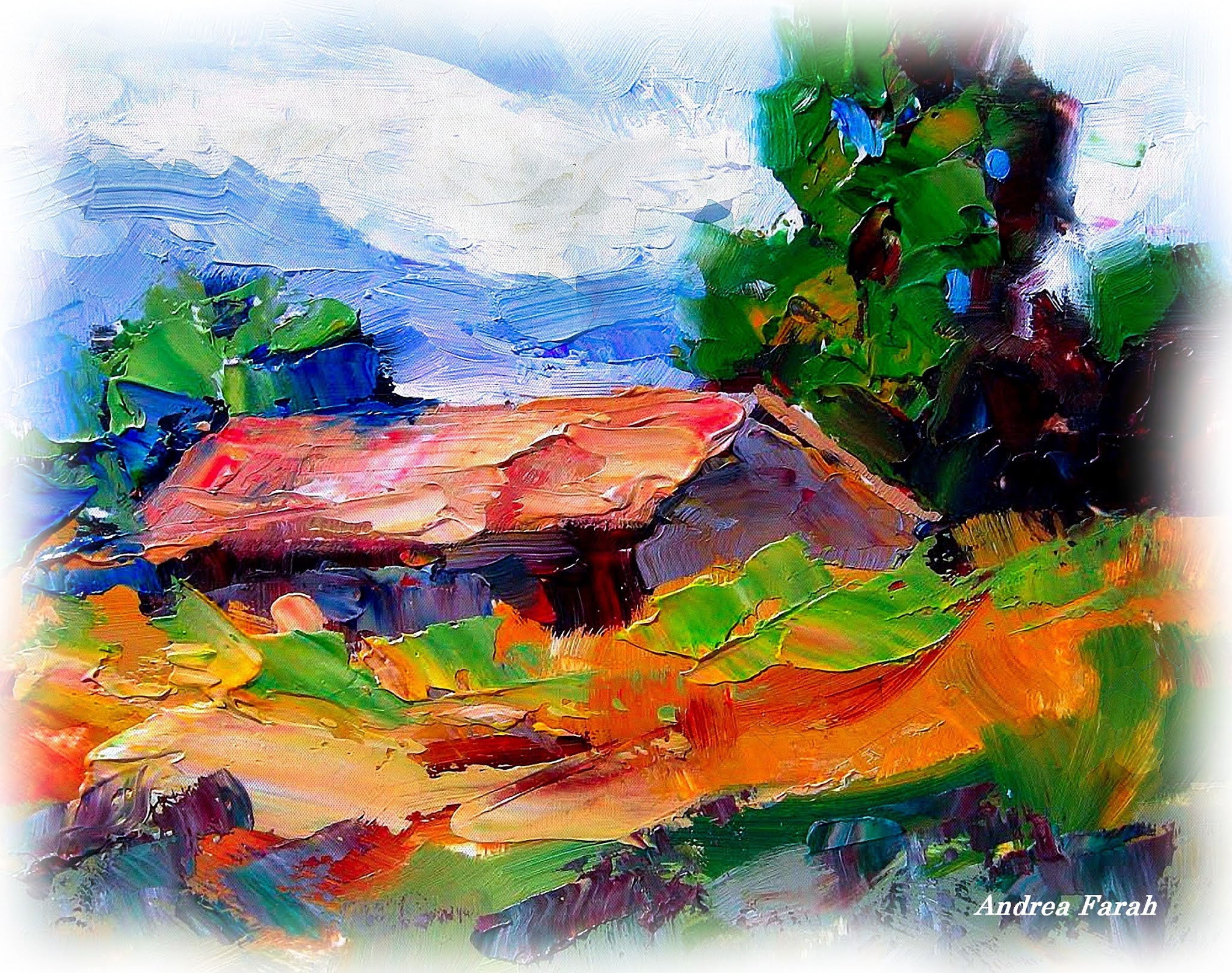 Abstract Landscape Palette Knife Painting 6