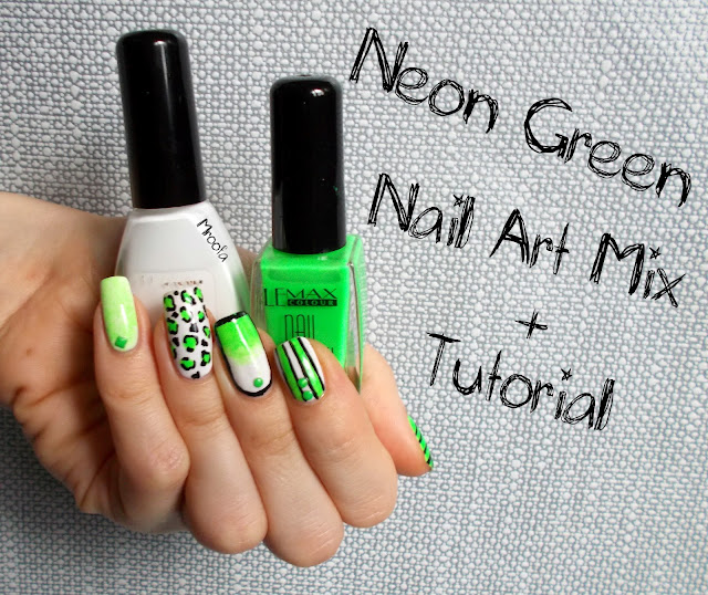 Neon Green Nail Art Mix + Tutorial - Mroofa