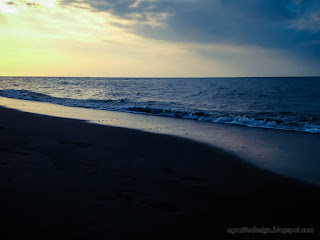 Calm Sea Water Waves In The Dark Evening Sunshine Of Tropical Beach At Umeanyar Village North Bali Indonesia