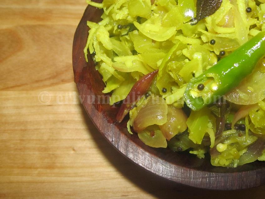 Erivum Puliyum Green Tomato Stir fry Pacha Thakkali Thoran