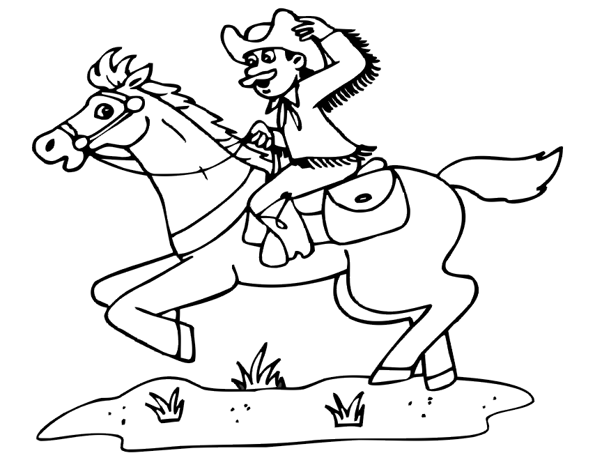 my beautifull art animal horse cowboy coloring pages