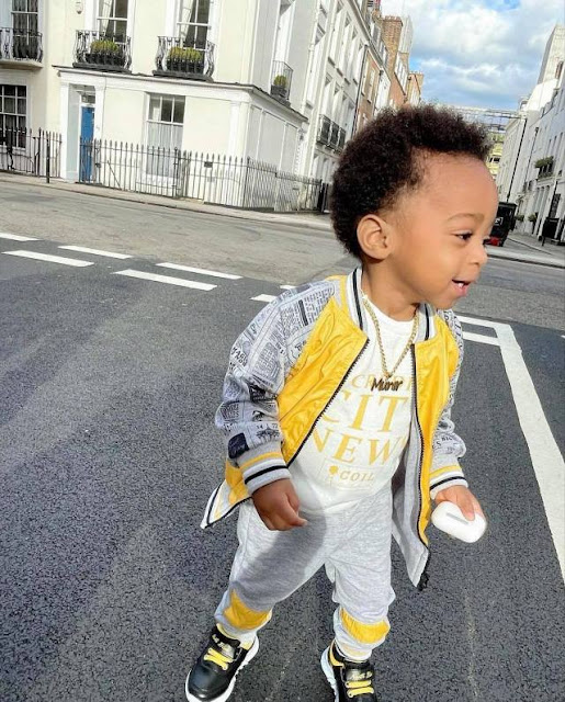 Actress, Regina Daniels shares lovely new photos of her son, Munir as he tours in London