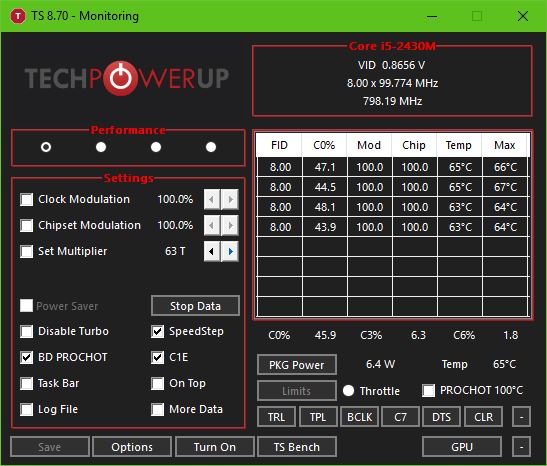 ThrottleStop: CPU 조절 모니터링 및 비활성화