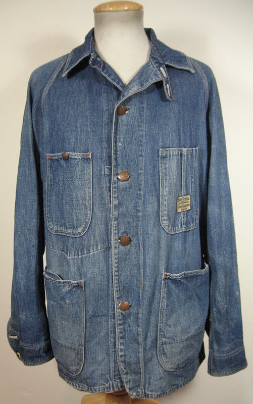 SANFORIZED 1930's CHINSTRAP CHORE JACKET BLUE BUCKLE CONE DEEPTONE