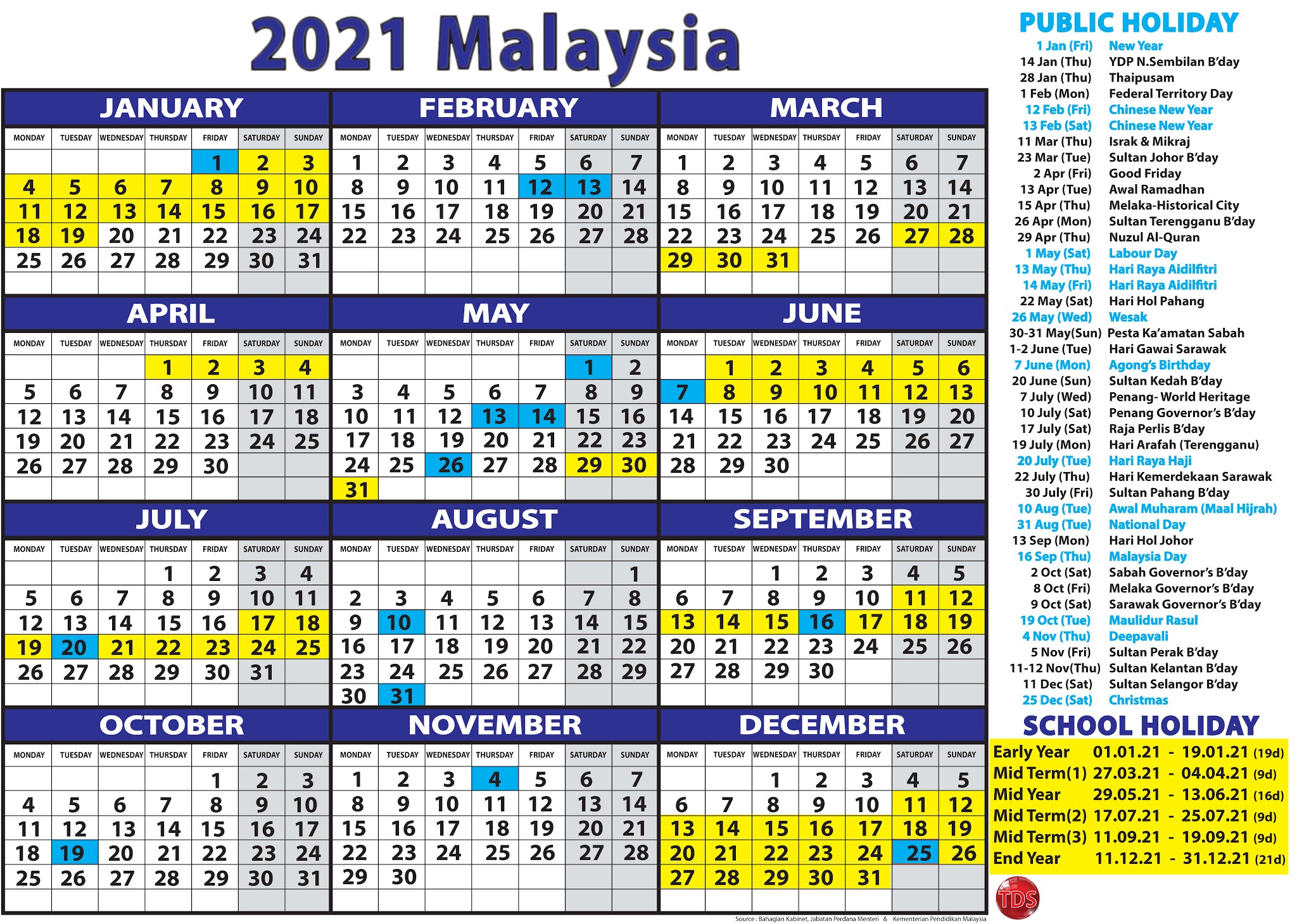 CALENDAR 2021 MALAYSIA KALENDAR 2021 MALAYSIA