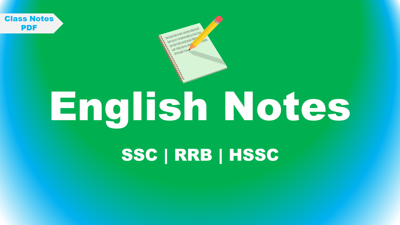 English Notes For SSC HSSC SSC RRB Exam Platform