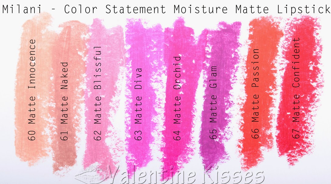 Valentine Kisses: Milani Color Statement Moisture Matte Lipsticks - all ...