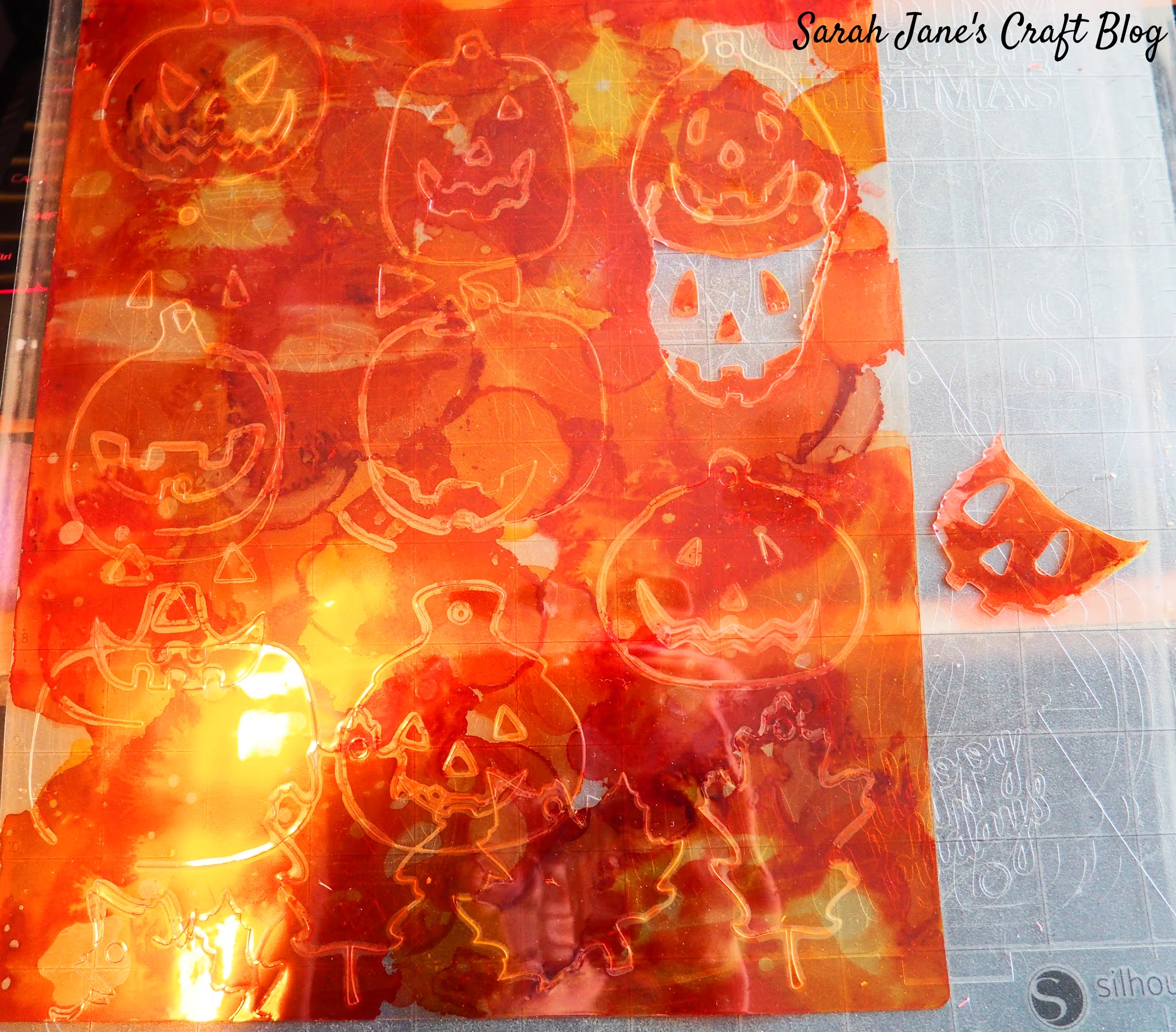 Alcohol Ink on Laminating Pouches Cut with a Silhouette Cameo into