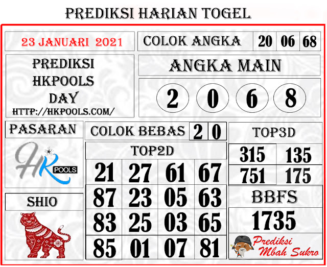 Prediksi Hk Siang Sabtu 23 Januari 2021 Prediksi Mbah Sukro Bocoran Togel Hk Sydney Rumus Jitu