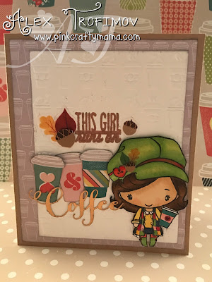 The Greeting Farm Latte Anya Copic Coloring Verve Stamps Heat Embossing Die Cutting copper American crafts Shimelle True Stories Go Now Go coffee cups tim holtz embossing folder diffuser