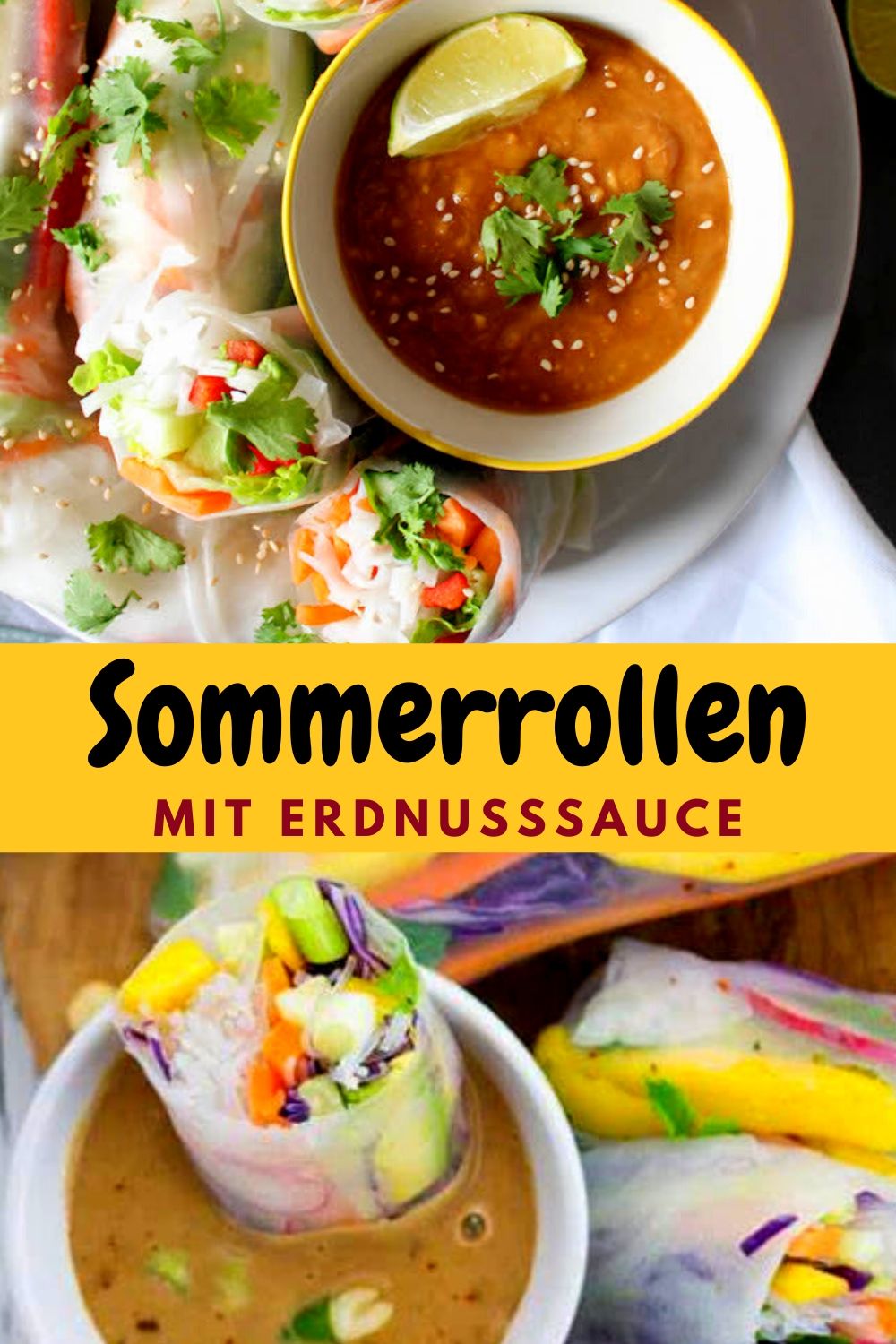 Sommerrollen mit Erdnusssauce - Mommy Megan cook