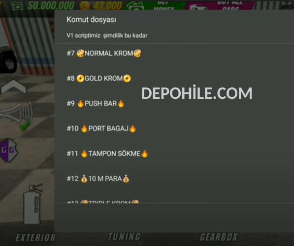 Car Parking Multiplayer Krom Renk Değiştirme, Drift Ayarı Hilesi