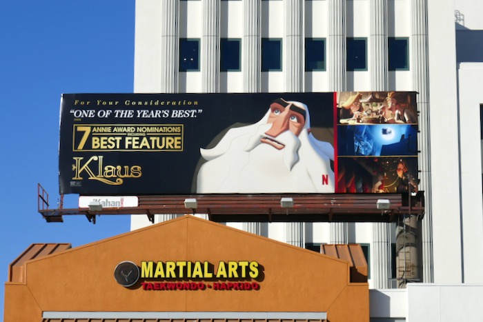 Klaus Annie Award nominee 2019 billboard Wilshire Boulevard Klaus Annie Award nominee 2019 billboard