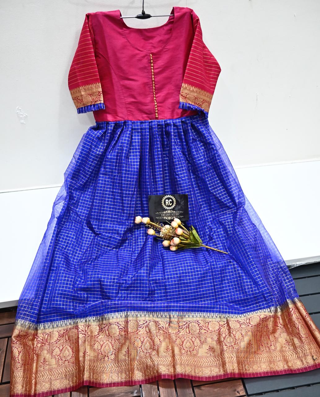 silk long frocks