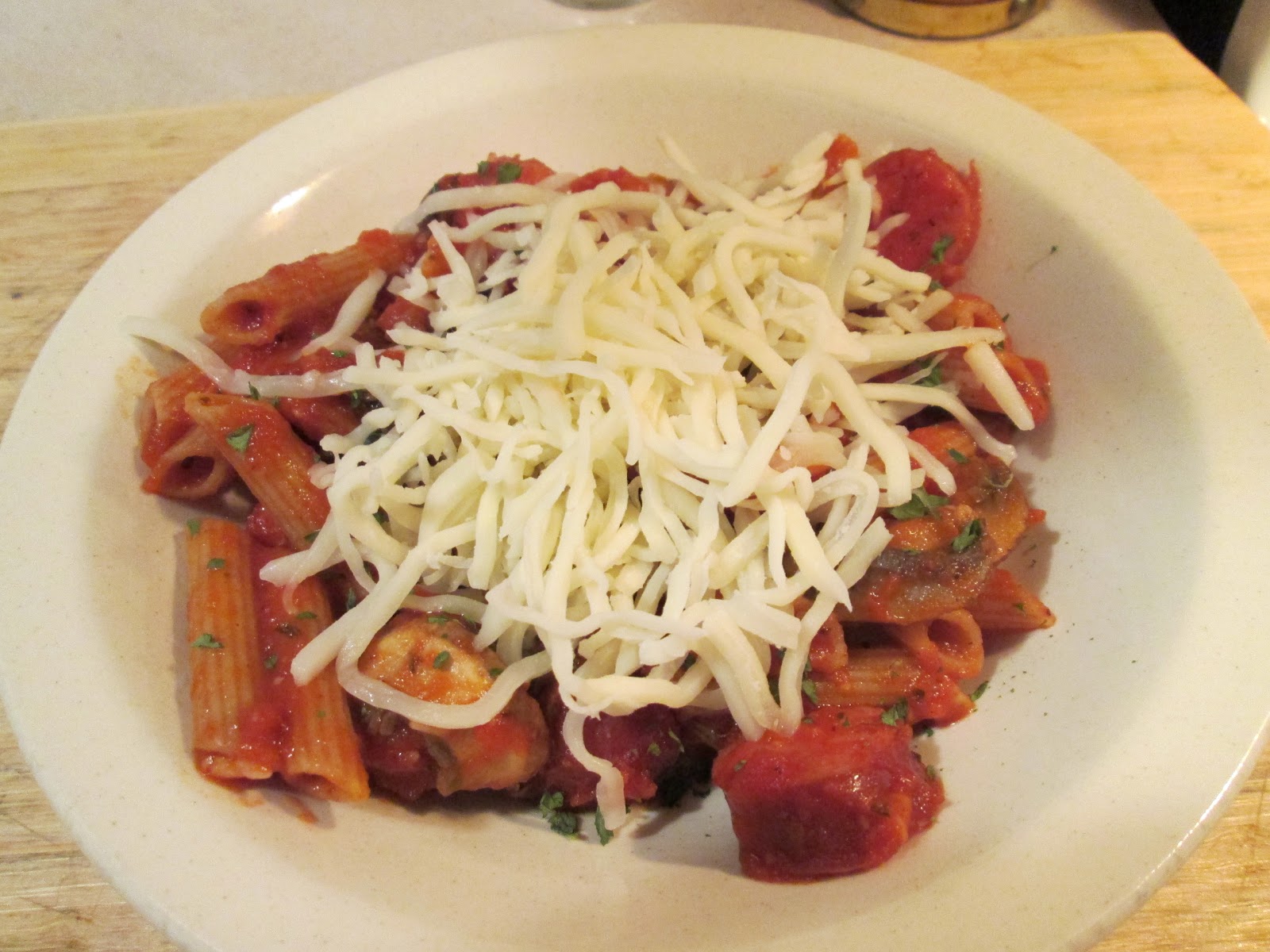 Diab2Cook Whole Grain Penne Pasta w/ Sockarooni Sauce and Turkey Sausage