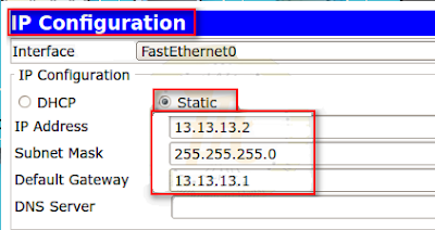 IP server0 = 13.13.13.2, gateway=13.13.13.1