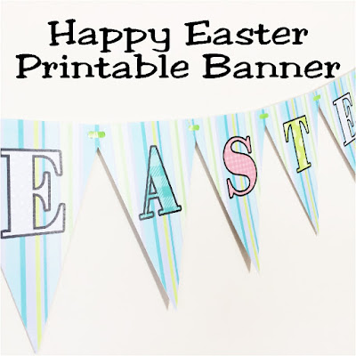 Print this free Happy Easter printable pennant banner for your Easter decorations.  The fun spring colors make it great for an Easter party decoration or as a fun Easter decoration that's quick and easy to make.
