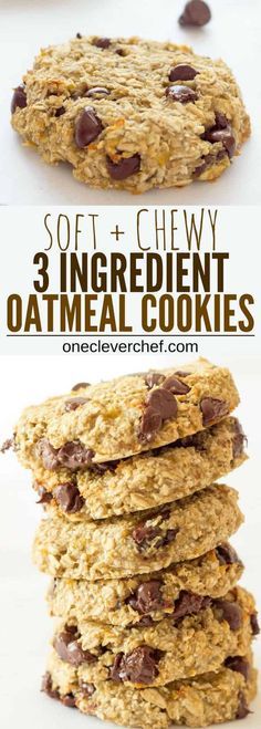These healthy, chewy and soft 3 ingredient banana oatmeal cookies are ready under 20 minutes . Vegan, Dairy-free, Egg-free and Gluten-free!