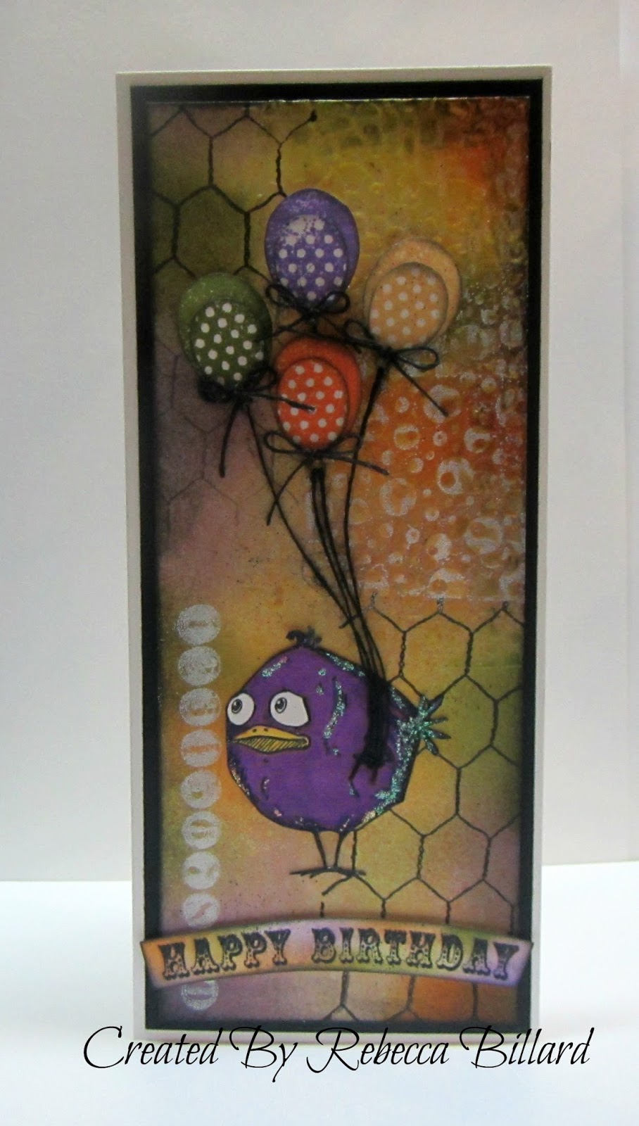 Rebecca from The Rock Crafty Corner Mixed Media Birthday Card