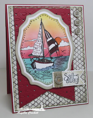 North Coast Creations Stamp sets: Sail Away, Our Daily Bread Designs Custom Dies: Faithful Fish Pattern, Elegant Ovals, Pennants, ODBD Vintage Ephemera Paper Collection