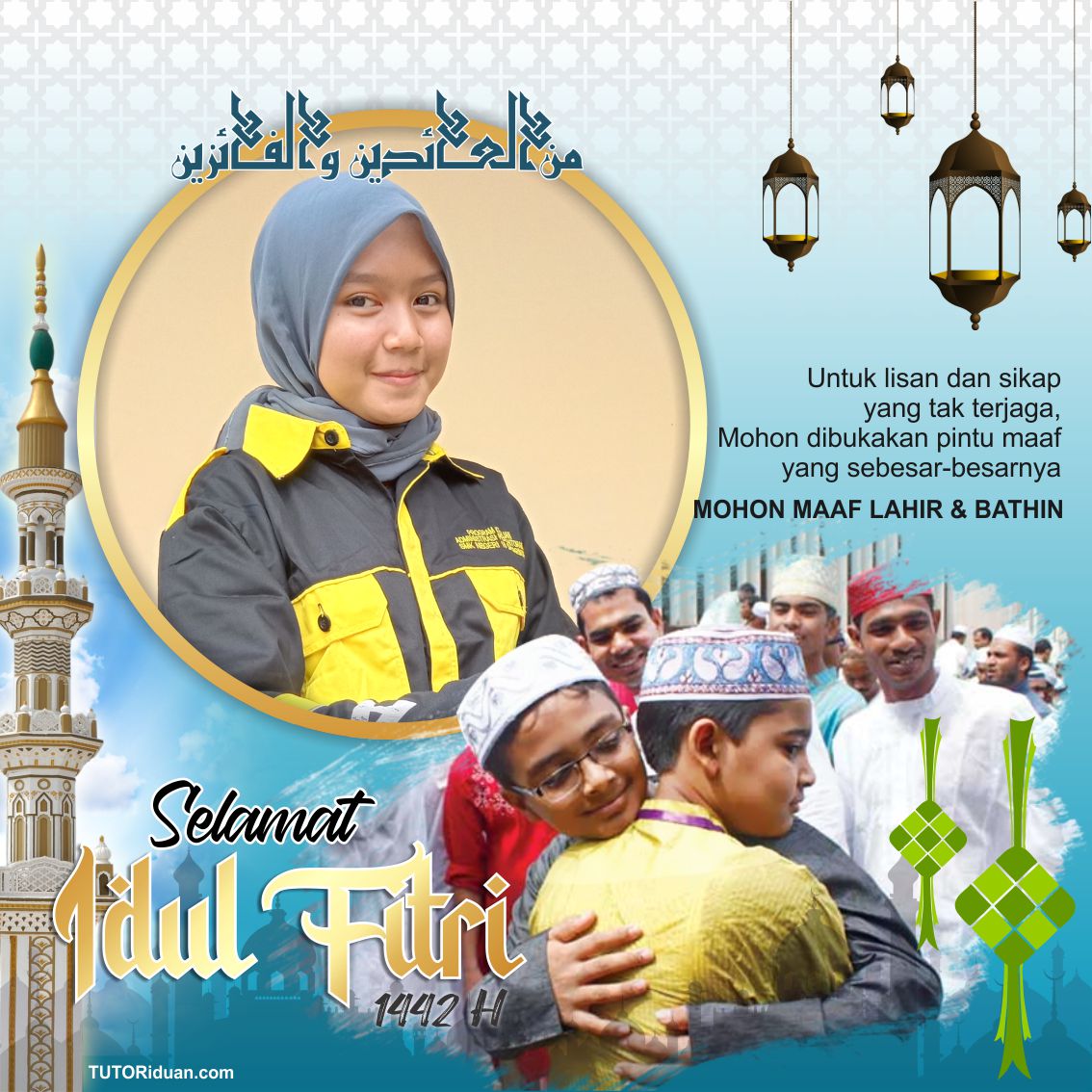 Desain Twibbon Idul Fitri 1442 H Siap EDIT Format CorelDraw (Free CDR