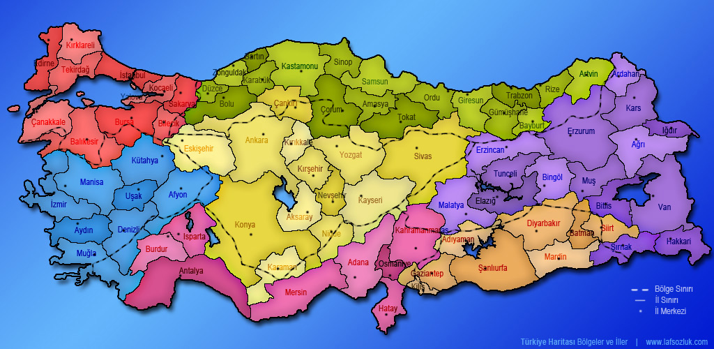 Çeşitli Türkiye İller Bölgeler Haritaları - Laf Sözlük