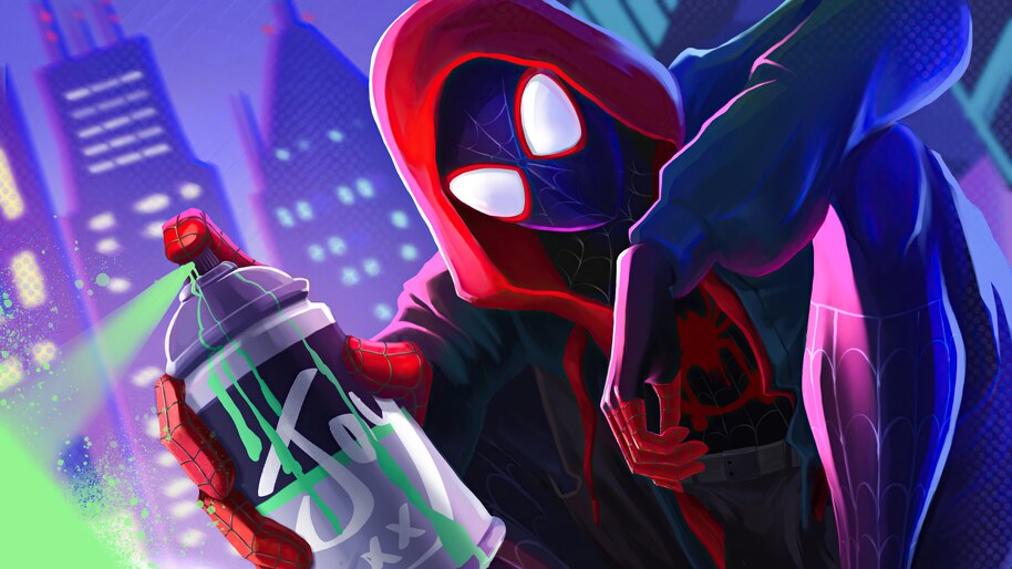 Miles Morales as Spiderman with black suit Wallpaper 4k Ultra HD ID5933