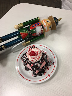 Nutcracker Frisch's Peppermint Hot Fudge Cake