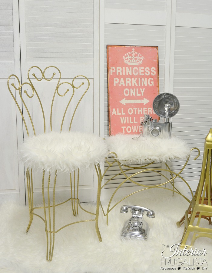 A Quick Way To Add Glam To Stinky Old Vanity Stools The Interior
