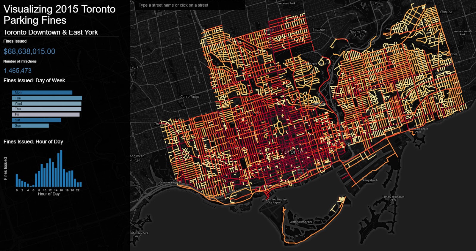 Visualizing Toronto parking fines