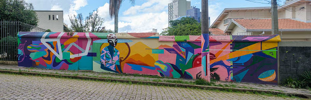 Grafite em um muro na Rua José Nicolau Abagge