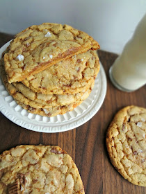 The Cooking Actress' 3rd Blogaversary --Original Recipes round up! Browned Butter Peanut Butter Cup Crunch Cookies with Sea Salt