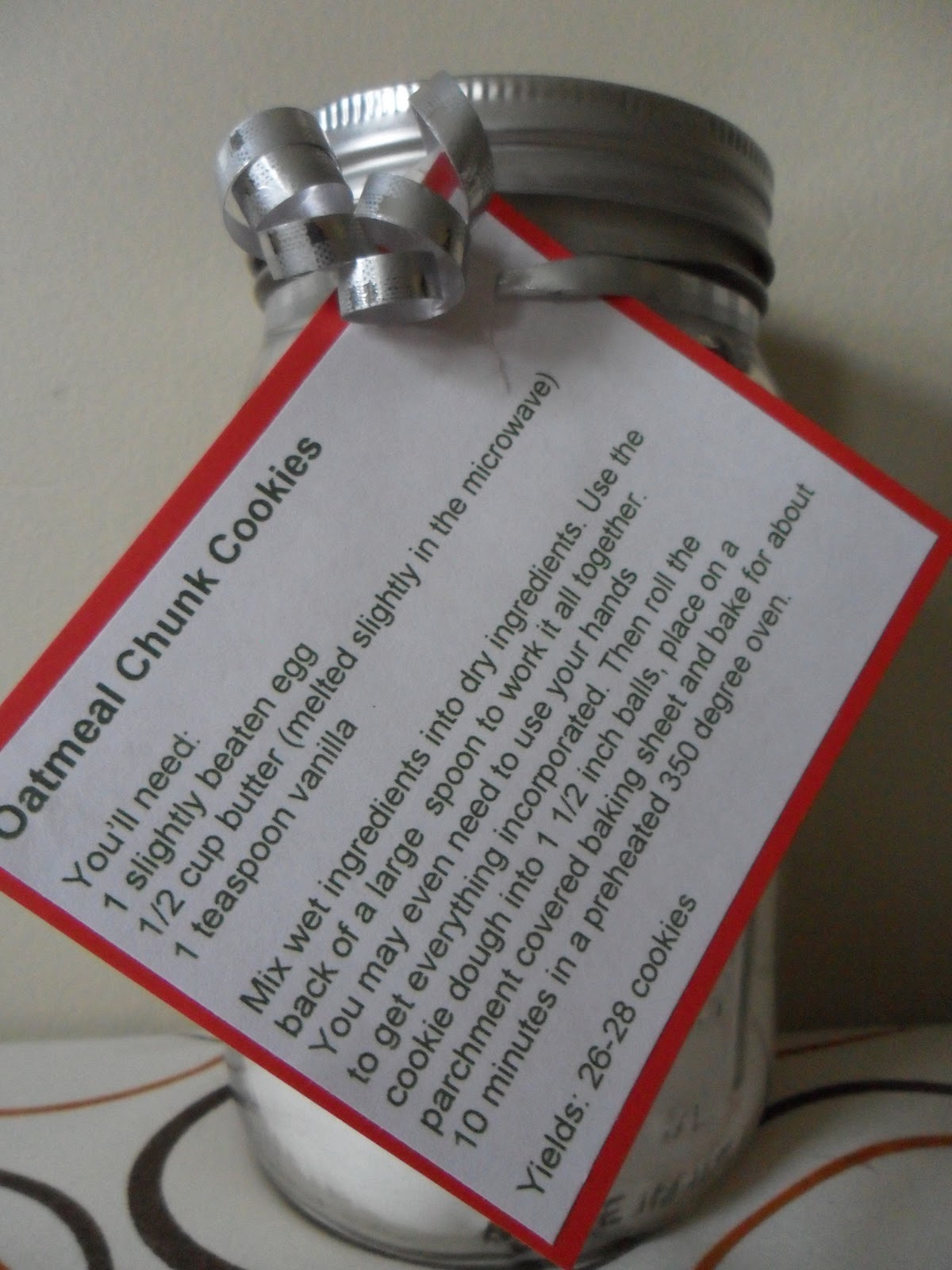 It's My Life: Oatmeal Chunk Cookies (in a jar!)