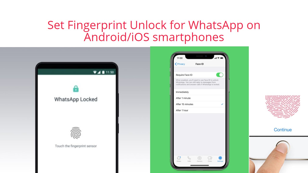 Set Fingerprint Unlock for WhatsApp on Android/iOS smartphones Step