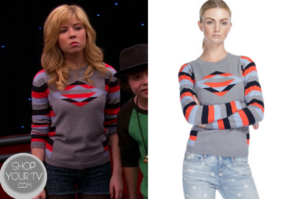 Sam Puckett (Jennette McCurdy) wears this Grey with Red and Black Striped S...
