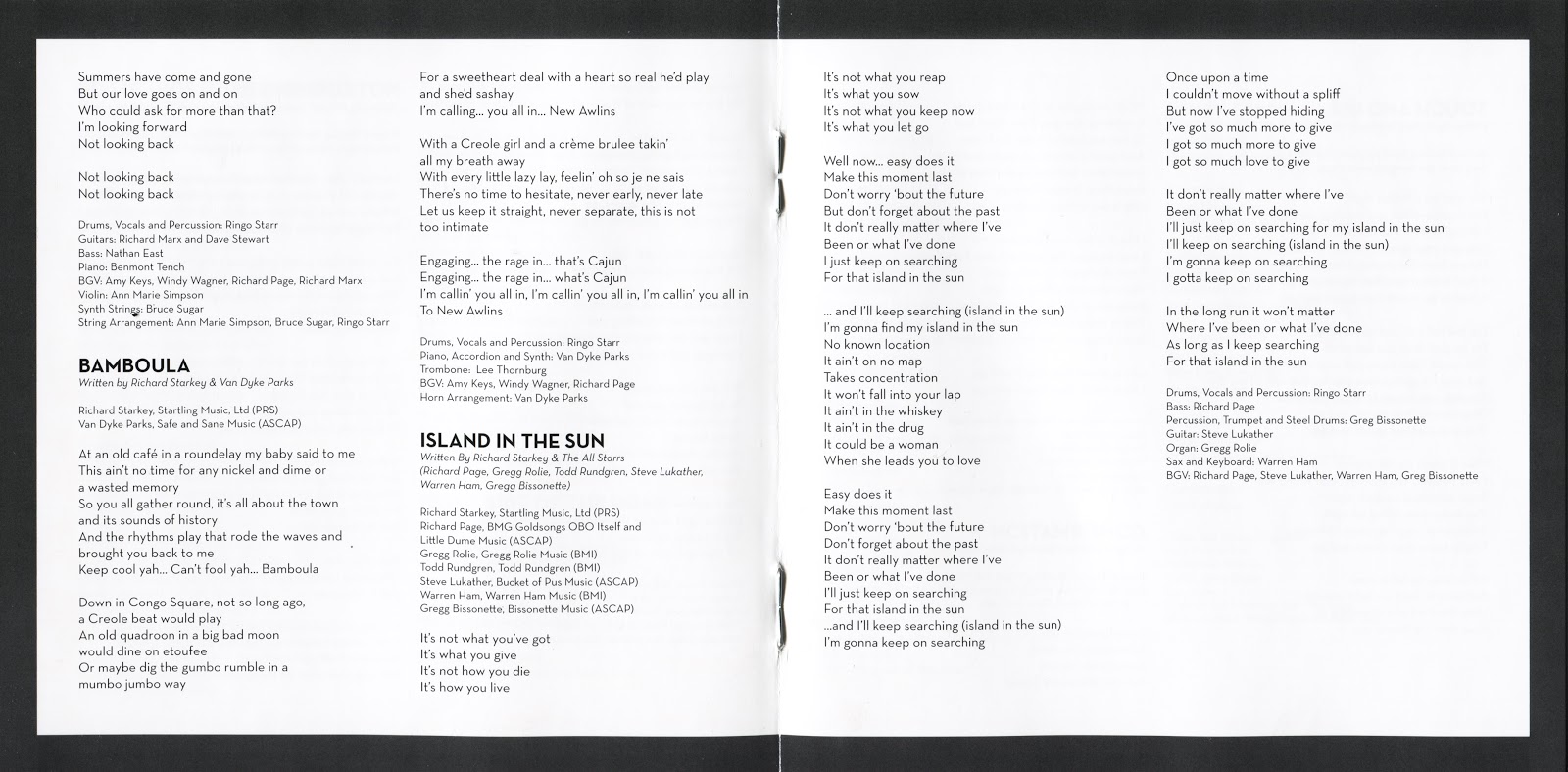 The BEATLES Illustrated Postcards From Paradise Ringo Starr