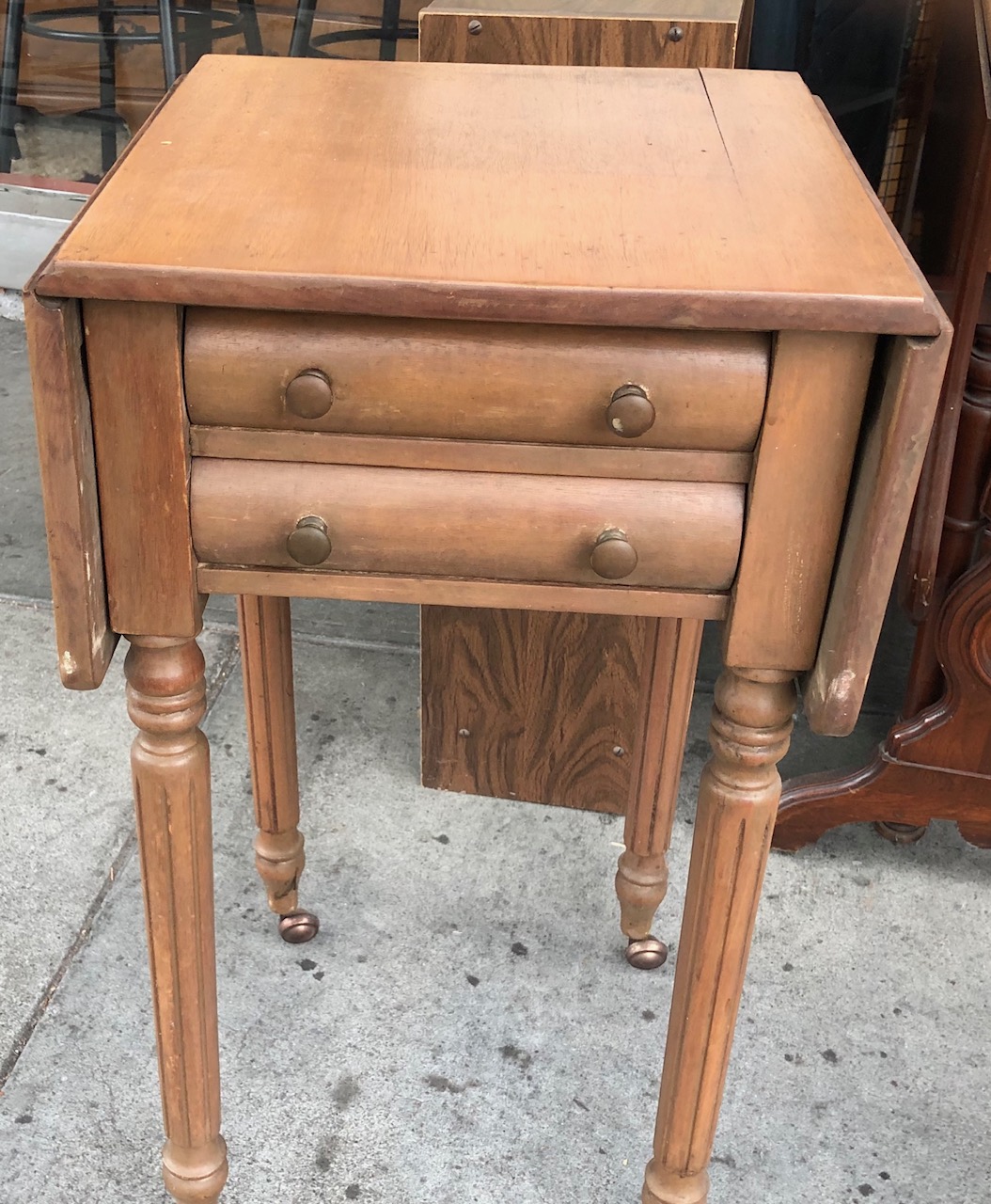 UHURU FURNITURE & COLLECTIBLES SOLD 100064 DropLeaf 2Drawer End