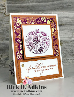 Check out today's card that doubles as a bookmark as well both showcases the Pretty Pumpkins Stamp Set.  Click here for more