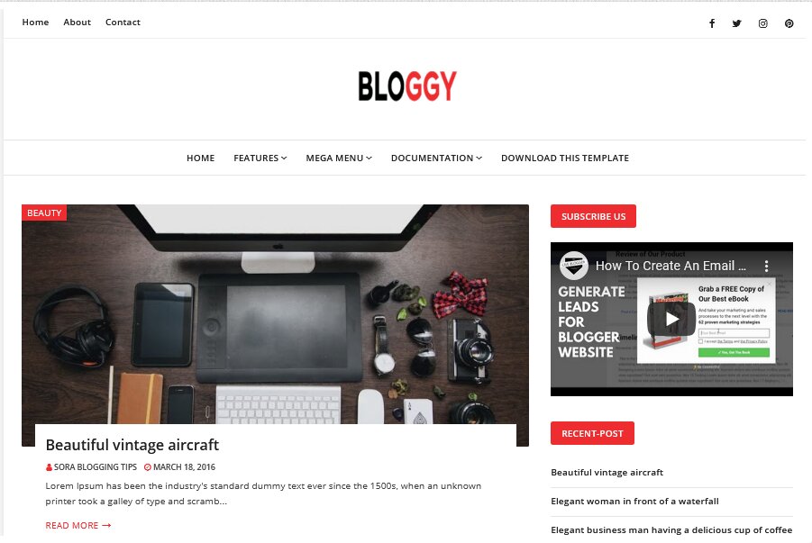 Bloggy Blogger Template | Free Blogspot Templates 2021 ❤️ – Bazzhood