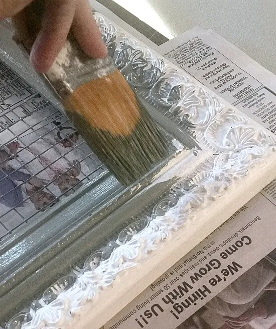 painting a frame with Fusion Mineral Paint